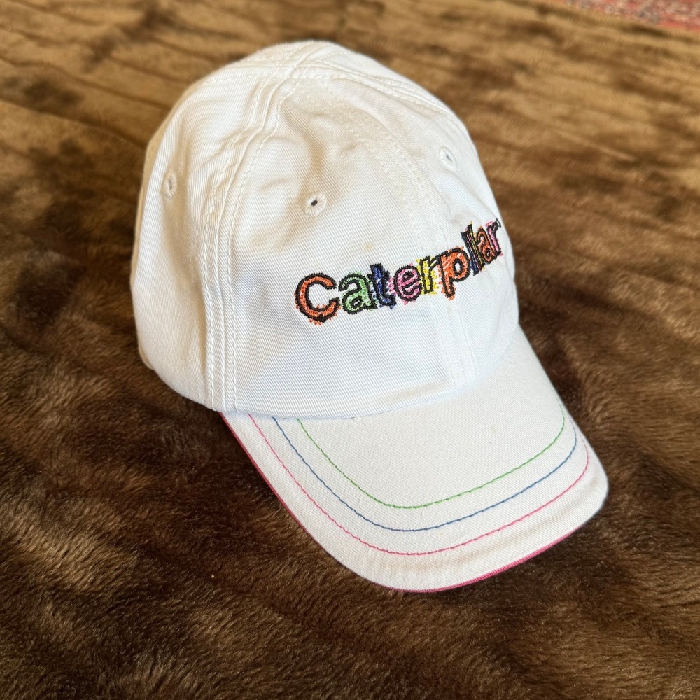 KIDS Brand New Caterpillar CAT‎ Hat Ballcap White with Pink Accents CUTE!